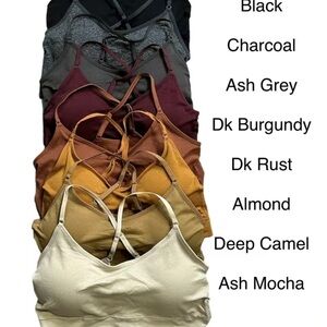 Padded seamless bralette, dark rust